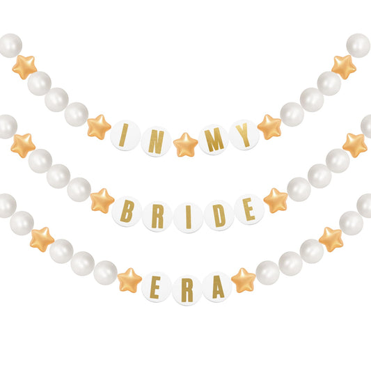 Simgoing 103 Pcs DIY Graduation Lei Giant Friendship Bracelet 2026 Grad Necklace Garland Jumbo Birthday Friendship Banner Kit Famous Singer Customizable Party Decor(Gold and White)