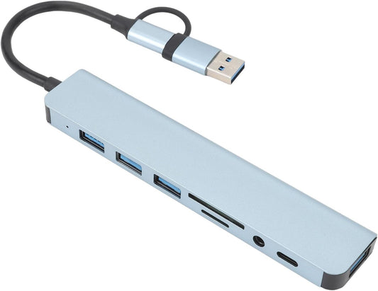 XUMIUZIY 8 1 3.0 in USB C Hub, Aluminum USB C Ethernet Multiport Adapter, Loseless USB Docking Station for Computers
