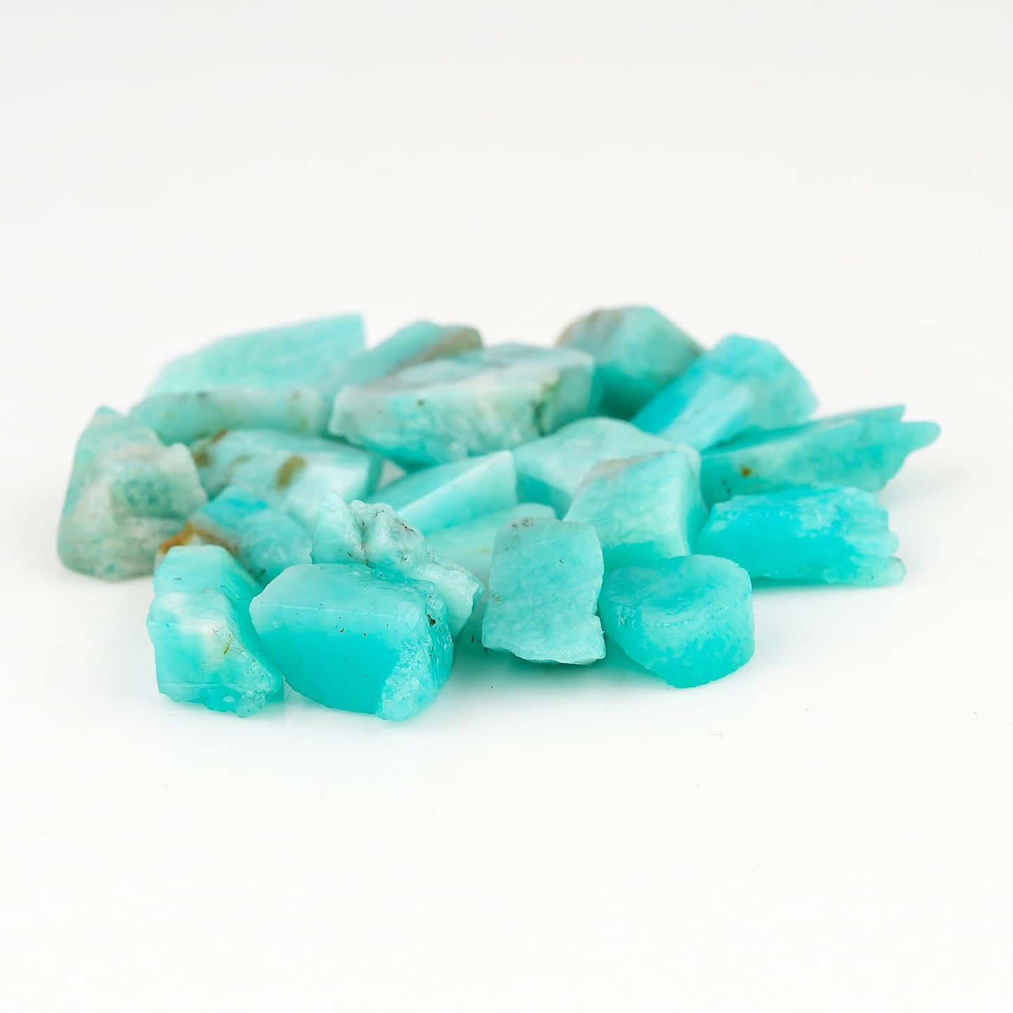 ColouredRocks 100 carats Green Amazonite Crystals, Raw Stones, Rough Gemstones, Jewelry Making Supply, Cabbing, Polishing, Cutting, DIY, Crafts (20pcs) (8-12mm)