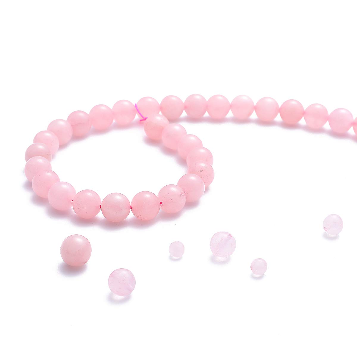 BEADIA Natural Rose Quartz Crystal Stone Round Loose Semi Gemstone Beads for Jewelry Making 12MM 32PCS