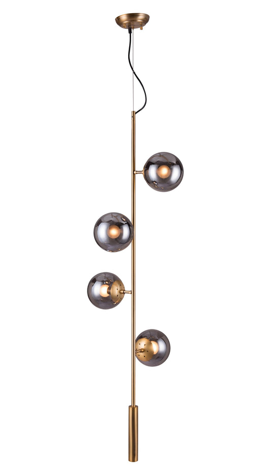 Zuo Zatara Ceiling Lamp, Brass Steel, Gold Finish, Model 56111