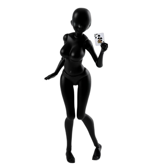 Artists Manikin Art Mannequin Figures Supplies Drawing Tools,Small Drawing Figure Model for Action Figure,Set Sketching,Painting(Black-Female)