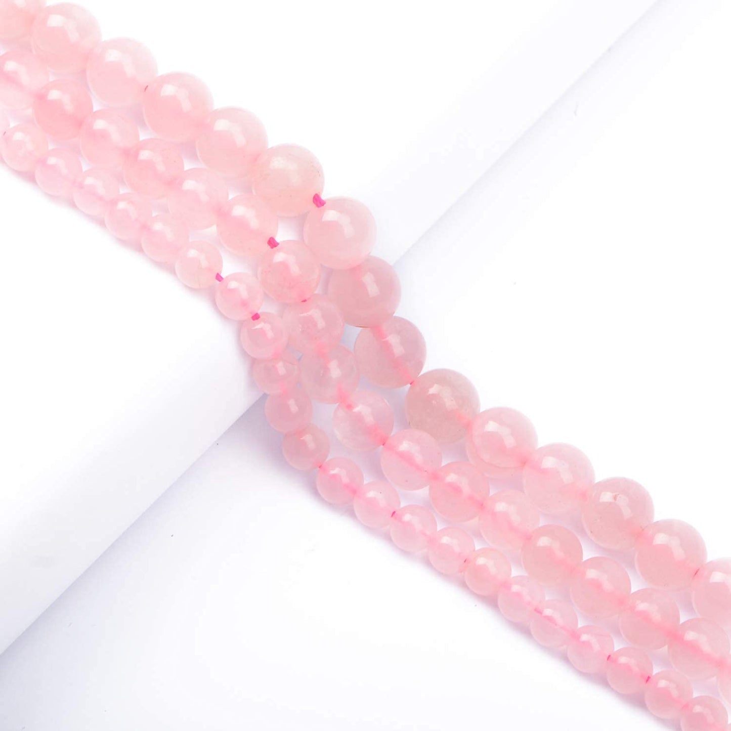 AD Beads Natural Gemstone Round Loose Beads 15" for Bracelet Necklace Earrings Jwelery Making Crafts DIY (4mm, Rose Quartz)