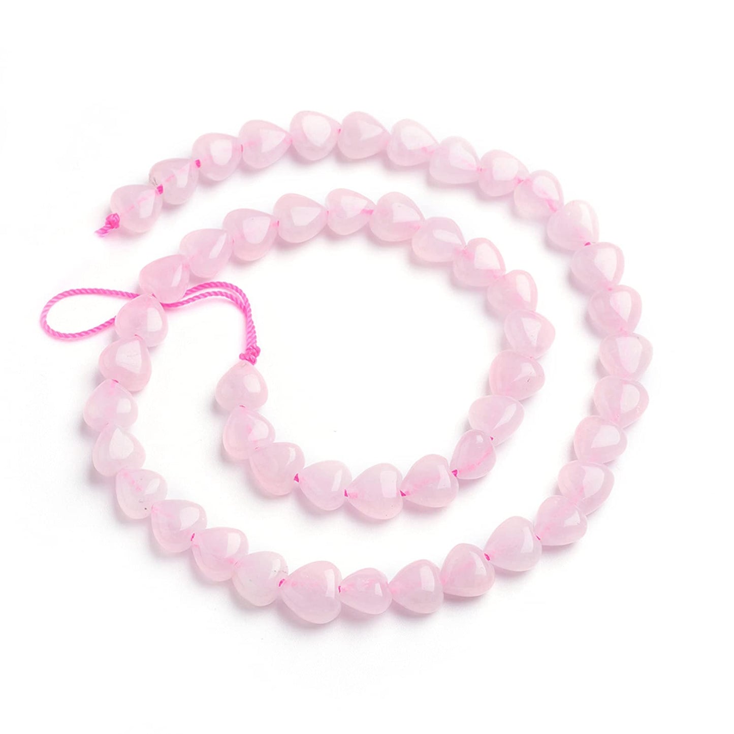 Fashewelry 98pcs Natural Rose Quartz Heart Beads Energy Healing Chakra Stone Loose Beads Polished Crystal Gemstone Spacer Beads for Earring Bracelet Necklace Jewelry Making, 7.2-9x8.3-8.7mm