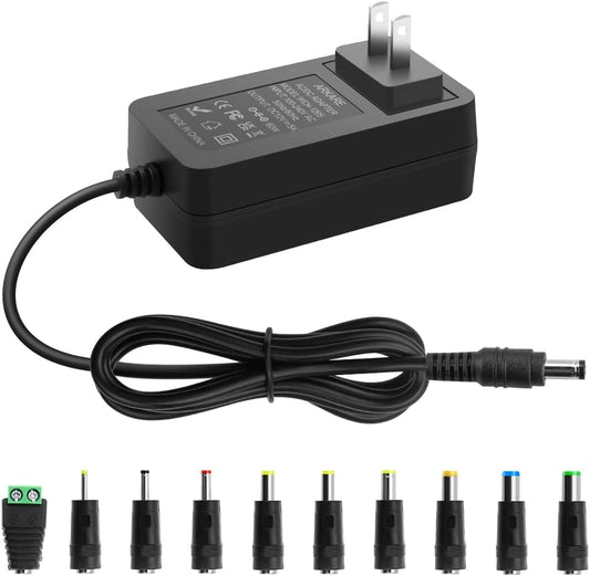 Arkare 12V 5A 60W 100-240V 12V 5Amp 4A 3A 2A 1A 5.5x2.5mm 3D 10TIPS 4.9FT Power Supply Adapter AC to DC Power Cord