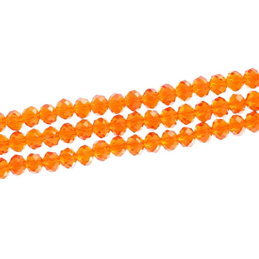1000pcs Czech Faceted Rondelle Crystal Glass Loose Beads 6mm Spacer Bulk Sun (Orange) for DIY Craft Jewelry Making CCR612