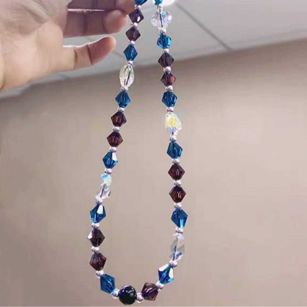 Pinhoollgo 1310pcs Bicone Crystal Glass Beads 2mm 3mm 4mm 6mm 8mm Faceted Crystal Spacer Beads for Bracelets Necklace Pendants Earrings DIY Jewelry Craft Making(Peacock Blue)