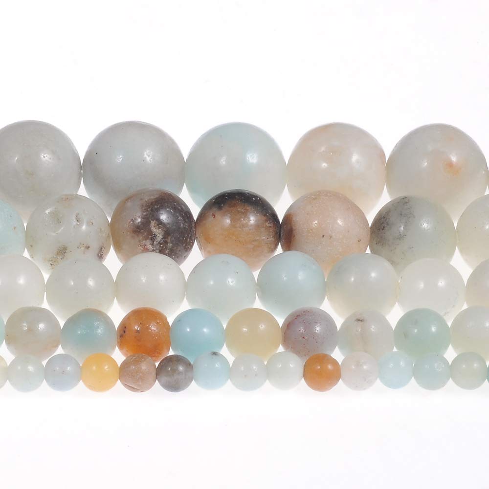 Natural Stone Beads 12mm Amazonite Gemstone Round Loose Beads Crystal Energy Stone Healing Power for Jewelry Making DIY,1 Strand 15"