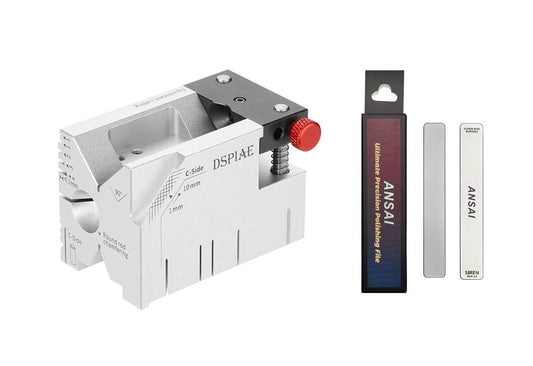 DSPIAE All-in-One Hobby Processing Platform with Glass File, Precision Model Cutting Cube with Drilling Guide and Angle Cutting for Edge Finishing