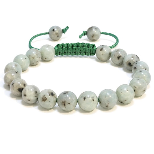 ANAYA AGATE Healing Crystal Bracelet – Chic Gemstone Bracelet for Men and Women – 8mm Round Bead Bracelets for Spiritual Healing, Protection, Positive Energy - Kiwi Jasper