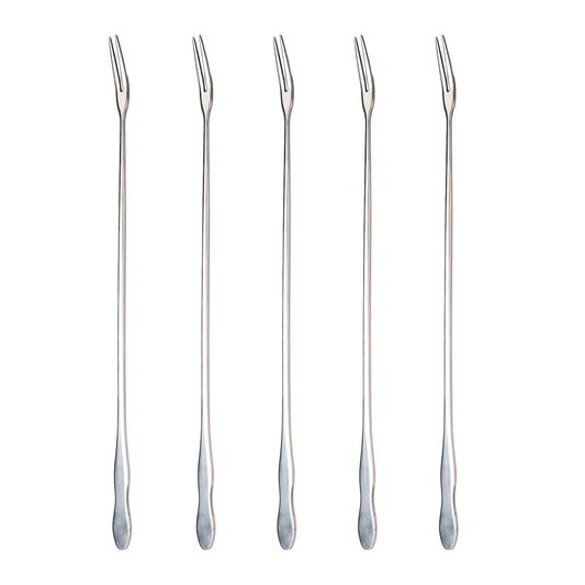 Extra Long Pickle Fork 12.6 inches, 5 Pcs Long Handle Olive Fork, Stainless Steel Cocktail Forks, Prong Pickle Picker, Pickle Grabber, Long Dessert Forks, Long Fruit Fork, 5 pieces