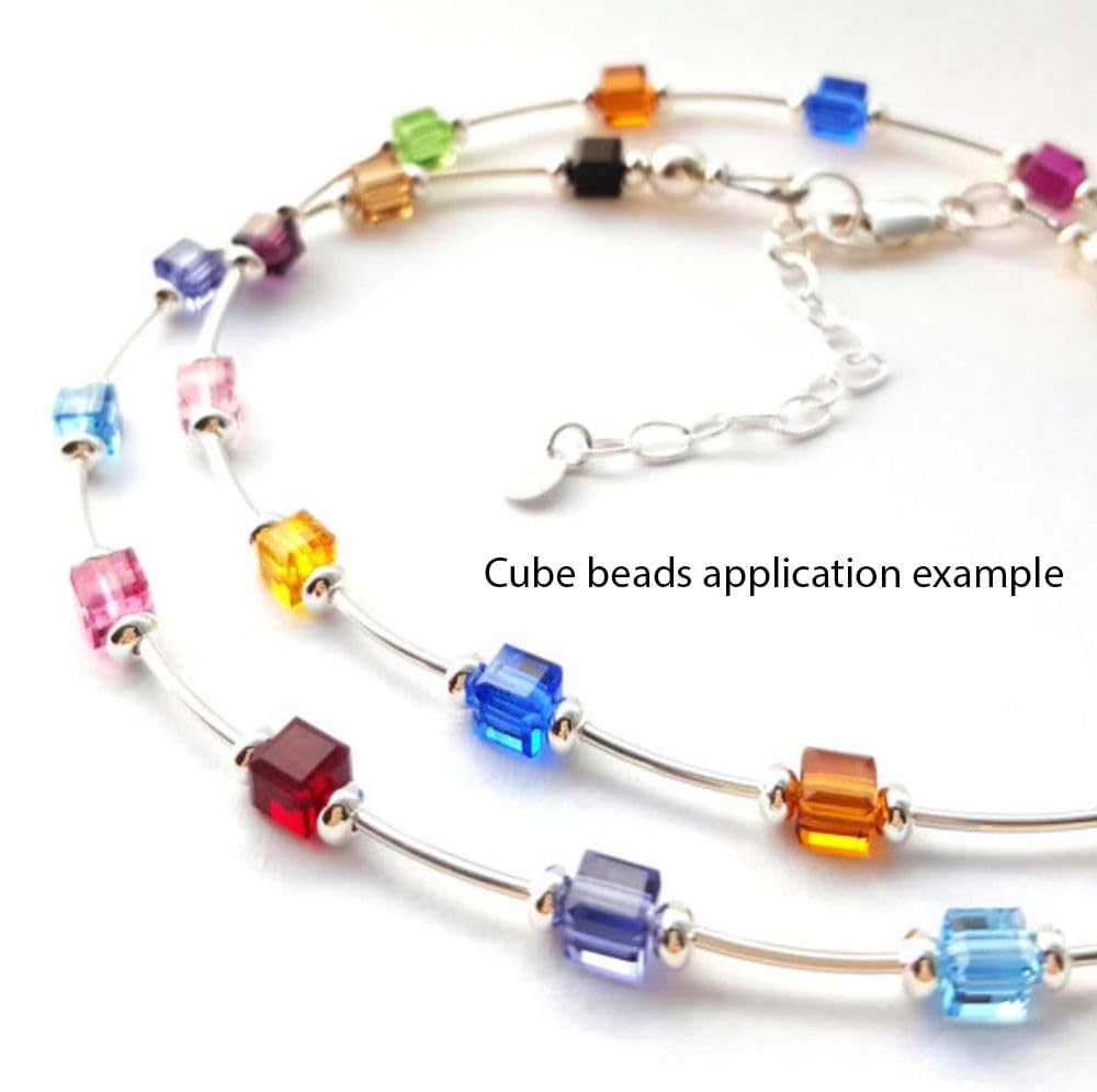 100pcs Czech Faceted Cube Crystal Glass Loose Beads Spacer 6mm (0.24 Inch) Amethyst for DIY Jewelry Craft Making CCC627