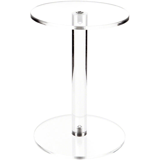 Plymor Clear Acrylic Round Barbell Pedestal Display Riser, 8" H x 6" D (1/4" thick)