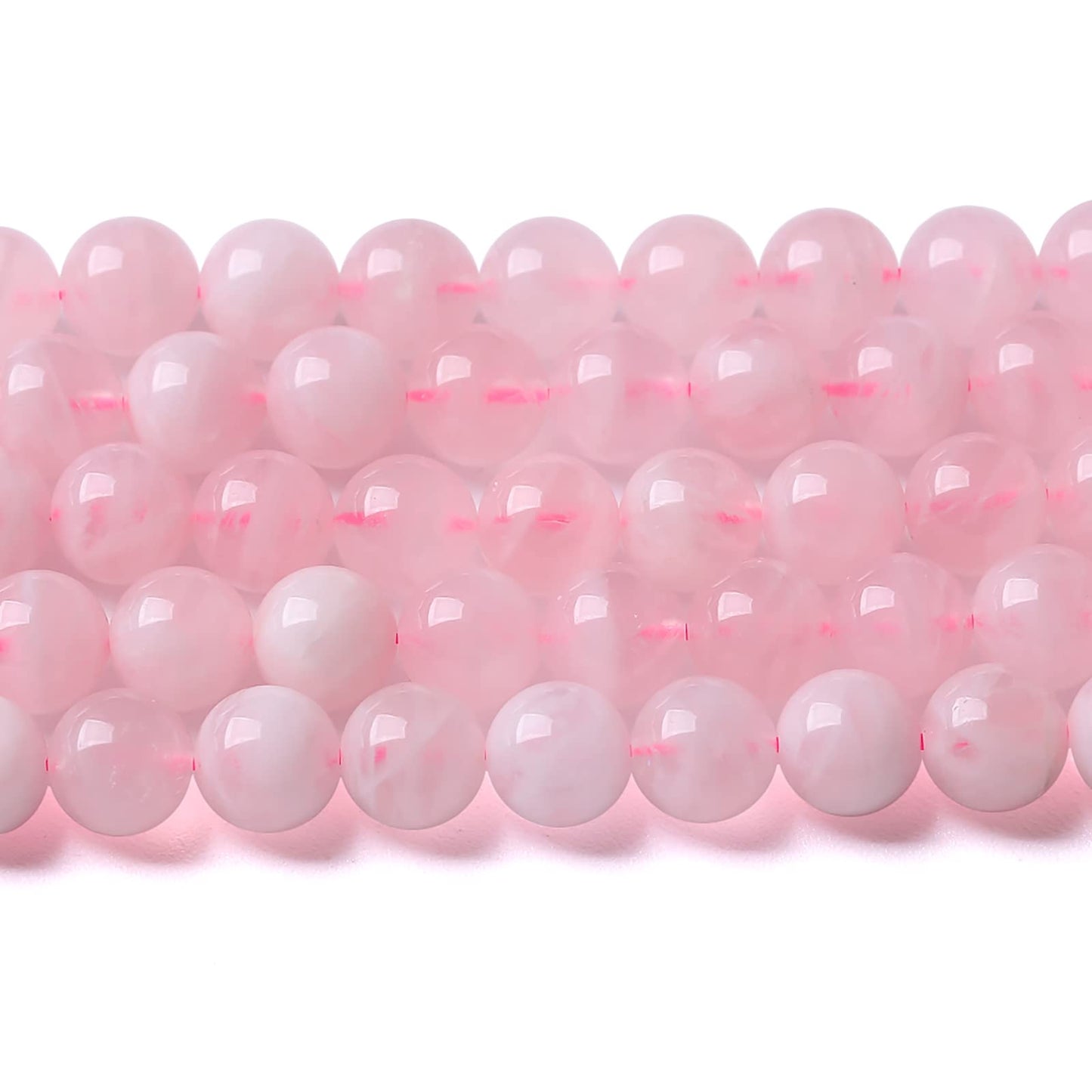 6MM 60PCS Natural Crystal Stone Madagascar Rose Quartz Gemstone Beads for Jewelry Making DIY Bracelet
