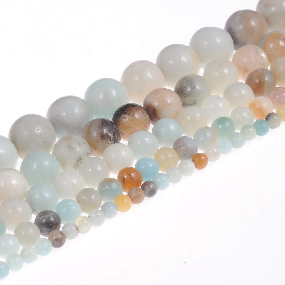 Natural Stone Beads 12mm Amazonite Gemstone Round Loose Beads Crystal Energy Stone Healing Power for Jewelry Making DIY,1 Strand 15"
