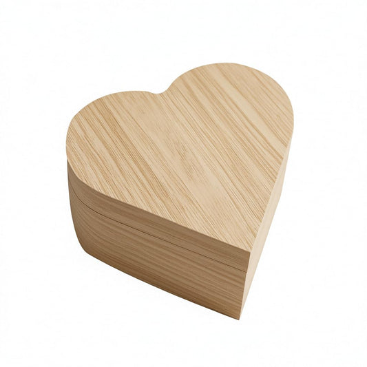 Ami.Todfo Heart-Shaped Unfinished Wooden Box with Lid, Natural Pine Wood DIY Craft Storage Box for Jewelry, Gift, and Valentine's Day Decoration, Unpainted Wooden Keepsake Box, 5.1x5.1x2.8 Inch