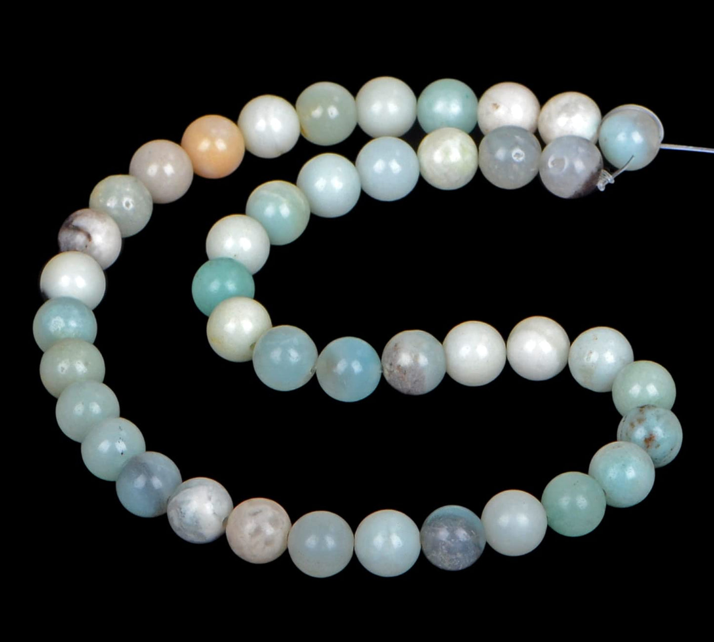 AD Beads Natural Gemstone Round Loose Beads 15" for Bracelet Necklace Earrings Jwelery Making Crafts DIY (8mm, Multicolor Amazonite)