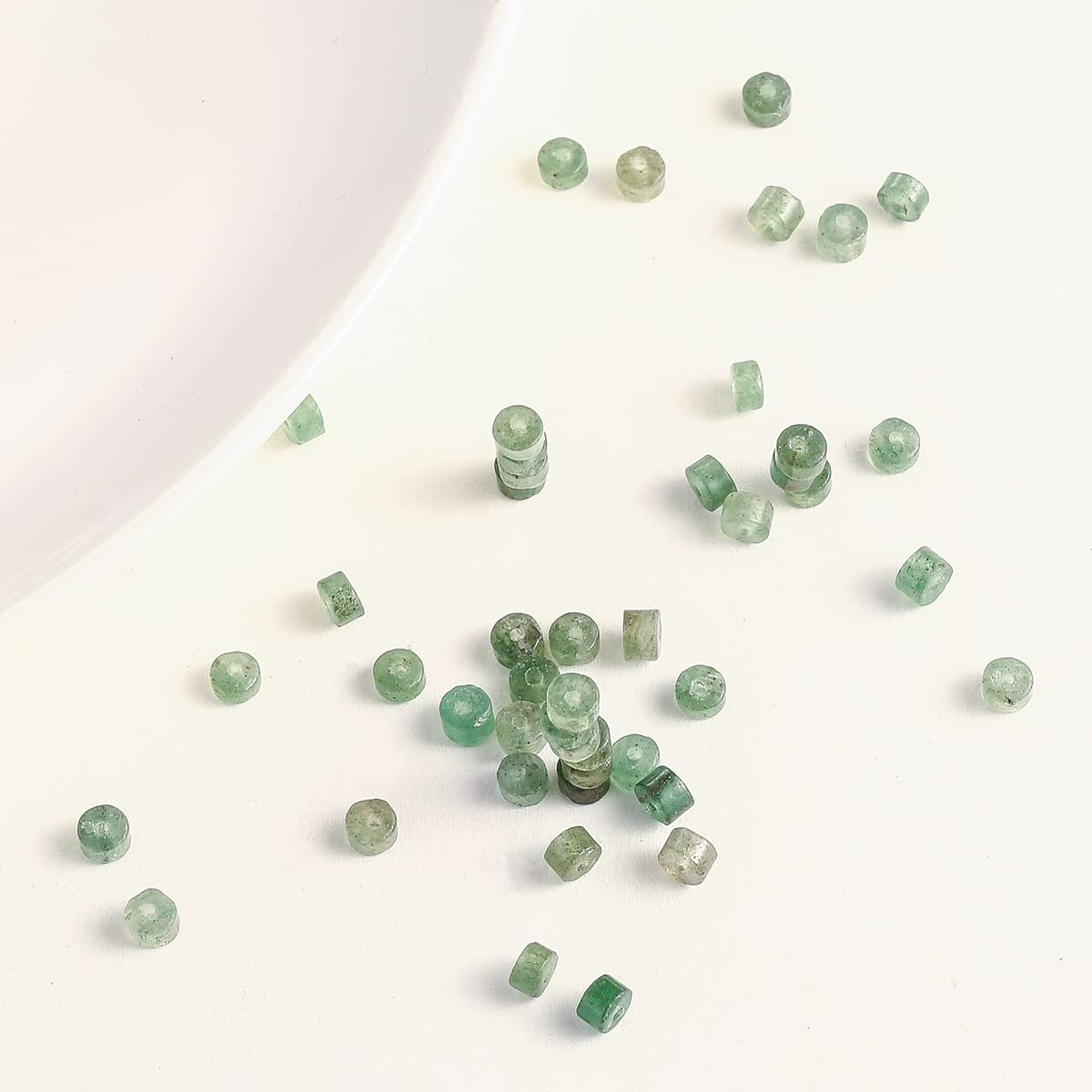 Natural Green Aventurine Stone Spacer Beads 4x2mm 38cm/str Flat Round Loose Semi Gemstone Caps for Making Bracelets Necklace