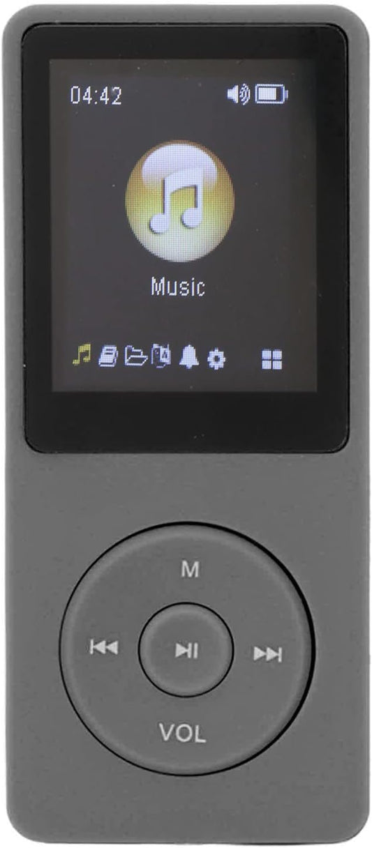 ASHATA MP3 MP3 1.8 Inch MP3 MP4 32G Player, WMA FLAC APE Formats, Screen Player for Sports Studying, Earphone Included