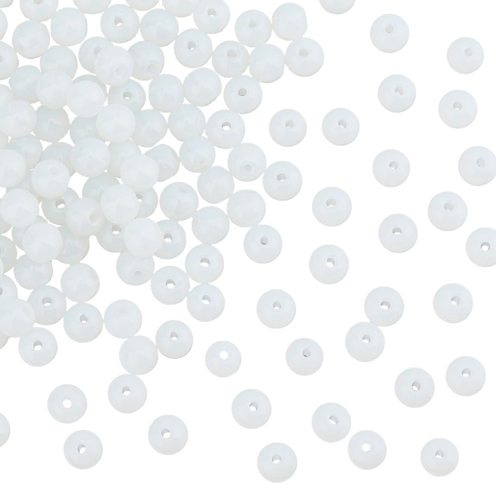 DICOSMETIC 300Pcs Natural Stone Beads Opalite Round Beads 6mm Opal Gemstone Round Bead Loose Stone Bead for Earrings Bracelets Jewelry Making, Hole: 1mm