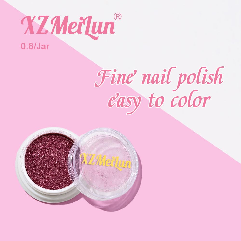 XZMeiLun Cat Eye Nail Powder, Big-Capacity 0.8g 9D Cat Eyes Magnetic Powder Purple Magic Mirror Effect Pigment Holographic Nail Art Glitter, Can Mixed with Builder Gel Nail Polish for Use