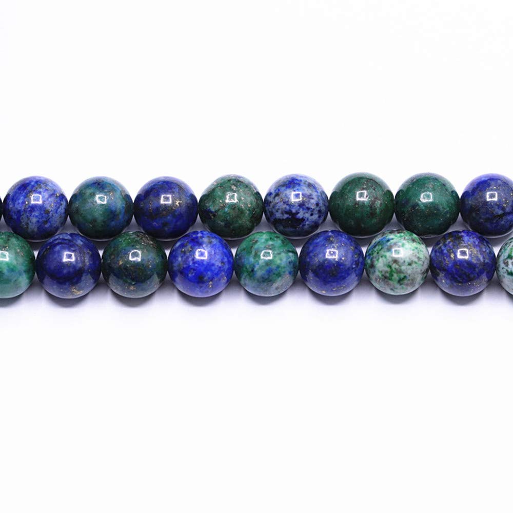 PLTbeads Natural Gemstone Loose Beads Smooth Round Approxi 15 inch DIY Bracelet Necklace for Jewelry Making (6mm, Chrysocolla)