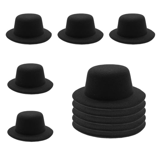 10 pcs 5.1" W Black Mini formal hats Miniature Hats for DIY Crafts Hair Accessories decorate