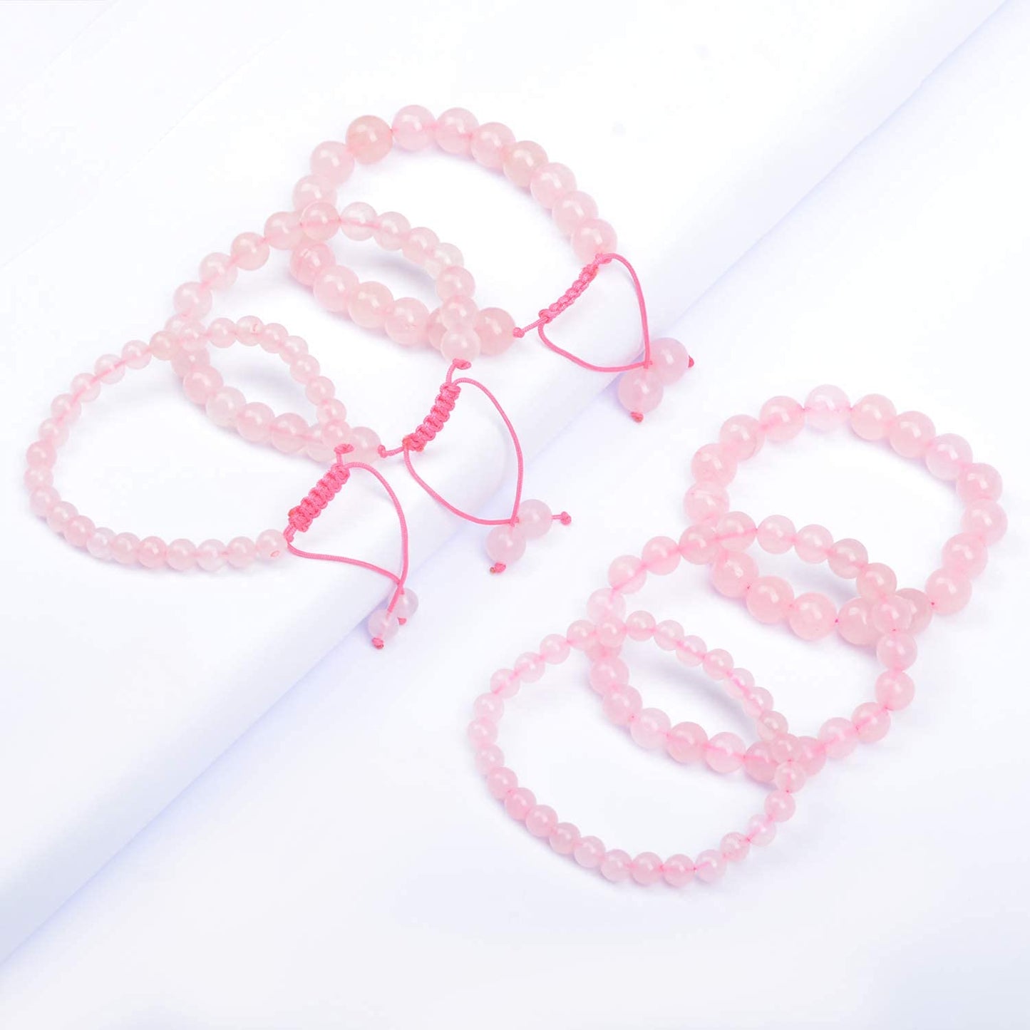 AD Beads Natural Gemstone Round Loose Beads 15" for Bracelet Necklace Earrings Jwelery Making Crafts DIY (10mm, Rose Quartz)