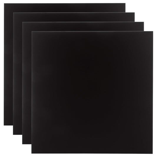 LOYORTY 4PCS 12 x 12 x 1/32 (0.04”) Inch Anodized Aluminum Sheet, Black Aluminum Engraving Blanks, 0.8MM Thin Metal Plates for Laser Engraving, Crafting, DIY, House Decoration