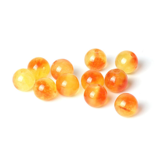 100Pcs Natural Stone 8mm Orange Jasper Round Loose Gemstone Energy Healing Beads Hole Size 1mm DIY Smooth Beads for Bracelet Necklace Earrings Jewelry Making