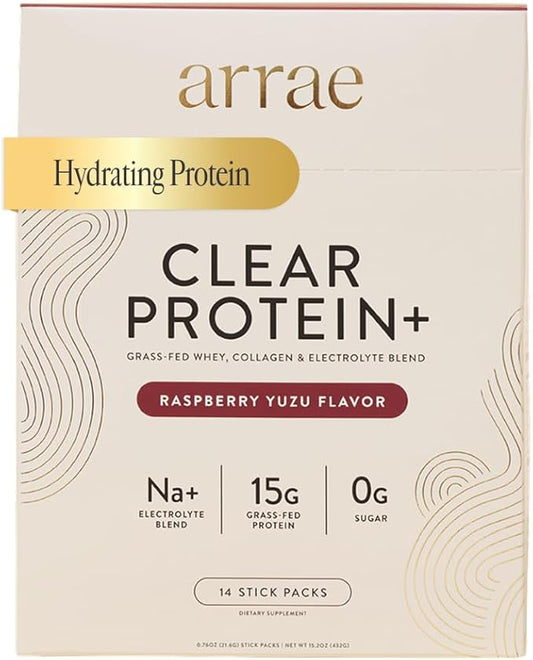 Arrae Clear Protein ??Natural Protein Supplement, Smooth Texture, Easy to Mix, 14 Servings, Clean Formula with Electrolytes
