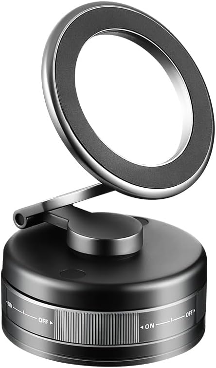 Caiwongtech 360 Vacuum Magnetic Suction Phone Holder, Rotatable Foldable Retractable Hands-Free Suction Cup Phone Mount