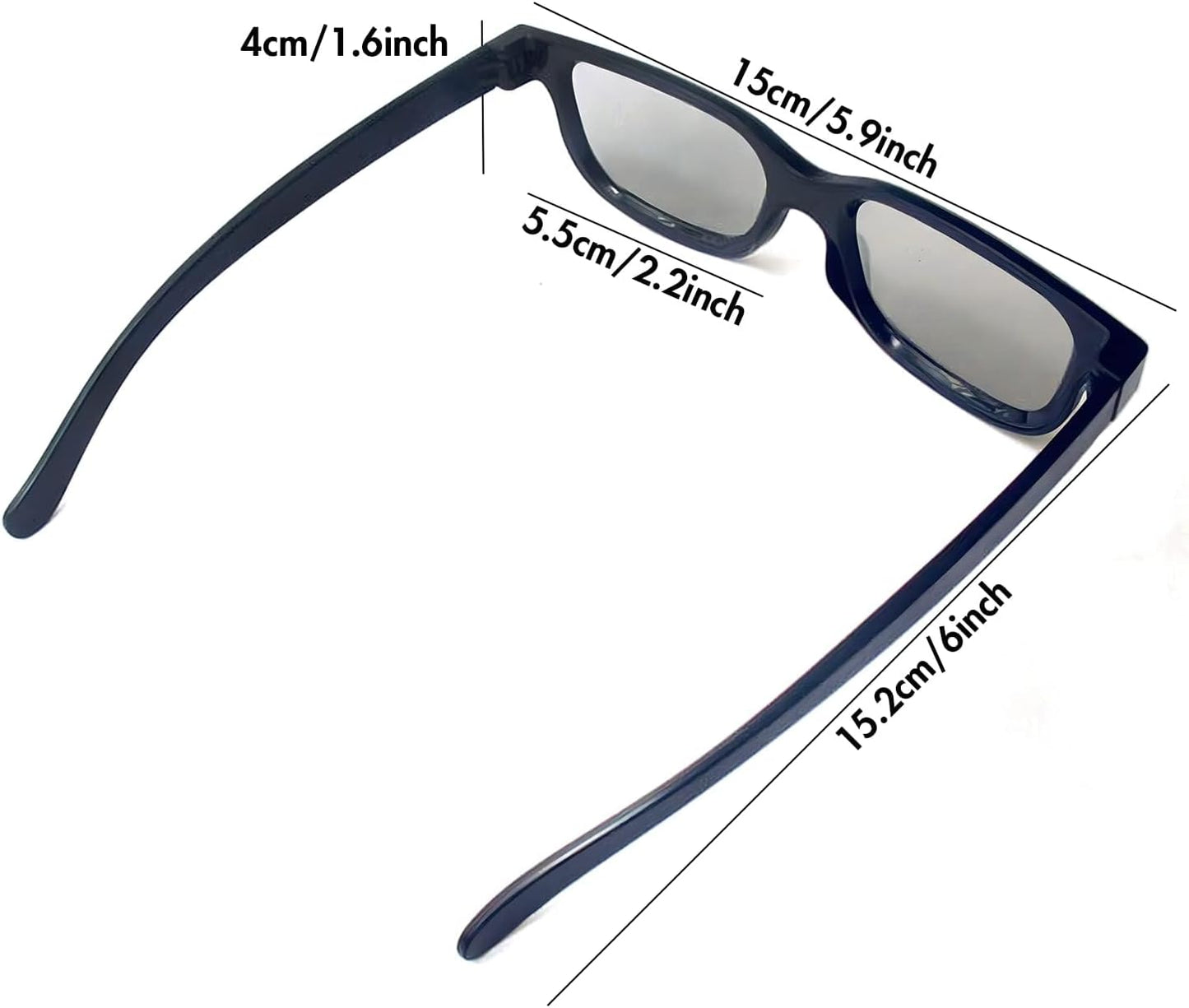 Cocar 3D 6-Pack 3D 3D Real Glasses, Circular Polarized Passive Glasses for Real Cinema, TV, and Projectors Non-Flashing