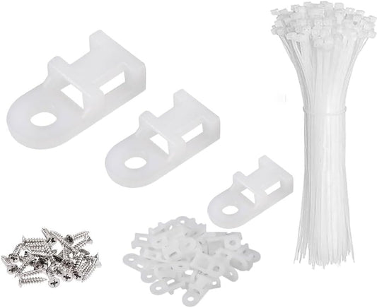 XVTHOAKU Kit-50 50 6" 50 White Cable Zip Tie Mounts Pcs Cable Zip Tie Saddle Type Mounts Base With Pcs Cable Ties
