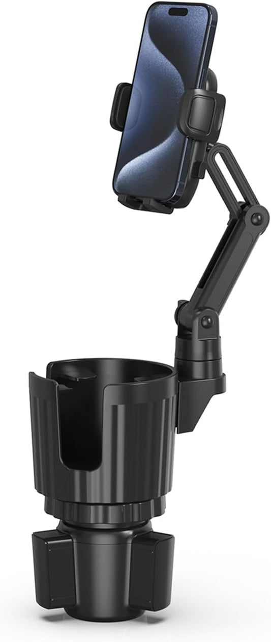 2 1 360Rotation Phone Holders for Your Car, in Universal Cup Holder Expander Adjustable Base with Phone Mount, Long Arm