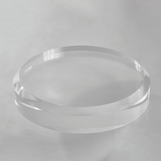 CiaoHER 2in Thickness Acrylic Disc Display Block Clear Polished Round Pedestal Stand Riser (11'' x 2'')