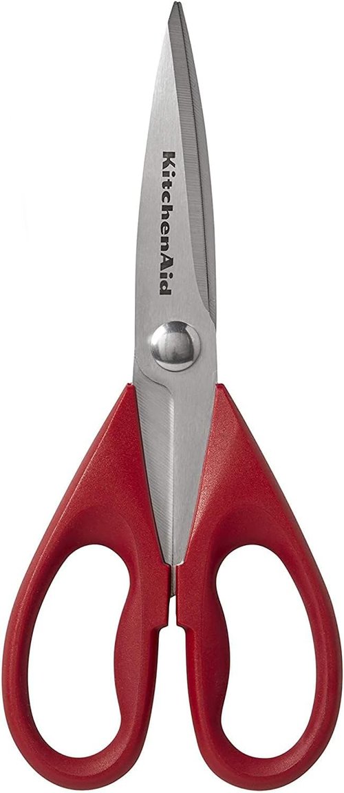 KitchenAid All-Purpose Kitchen Shears - Durable Stainless Steel Scissors with Soft Grip Handle | 8.72 Inch, Red