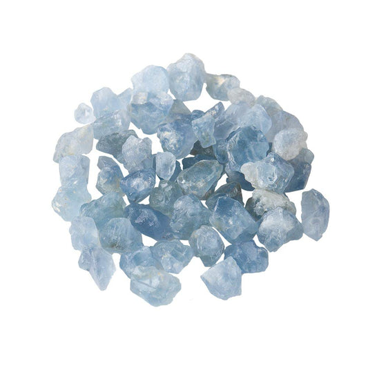 Apengshi 0.97 lb（440g) Natural Celestite About 0.59-1.18in Healing Crystal Tumbled Rough Stone Chakra Raw Stone Meditation Reiki Collection