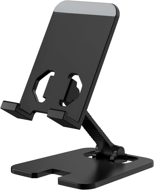 Amzpas 17 16 15 14 13 12 11 8, Adjustable Cell Phone Stand Metal, Foldable Desktop Cellphone Stand with Anti-Slip Base