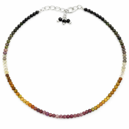 Gempires Watermelon Tourmaline Bracelet for Women | Dainty Gemstone Beaded Bracelet 2.5 mm | Handmade Minimalist Stacking Bracelet | Adjustable Lightweight Everyday Jewelry | Multi Color Gift for Her