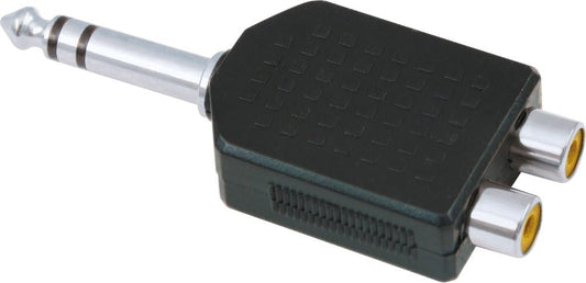 American Recorder 1/4" 2 Technologies Male Stereo to RCA Female Adapter Nickel