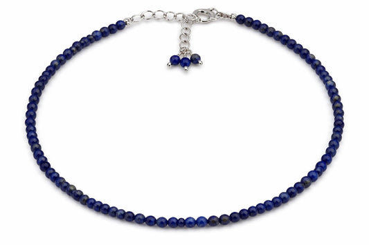 Gempires Lapis Lazuli Bracelet for Women | Dainty Handmade Gemstone Beaded Bracelet 2.5 mm | Minimalist Stacking Jewelry | Lightweight Everyday Bracelet | Deep Blue Stone Gift for Her