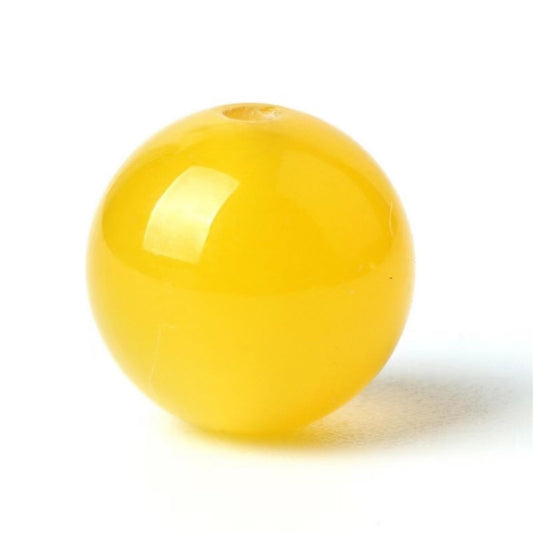 100Pcs Natural Stone 6mm Yellow Agate Round Loose Gemstone Energy Healing Beads Hole Size 1mm DIY Smooth Beads for Bracelet Necklace Earrings Jewelry Making