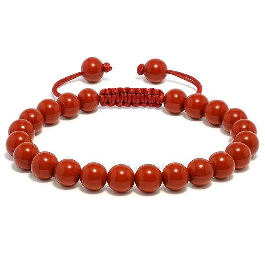 ANAYA AGATE Healing Crystal Bracelet – Chic Gemstone Bracelet for Men and Women – 8mm Round Bead Bracelets for Spiritual Healing, Protection, Positive Energy - Jasper
