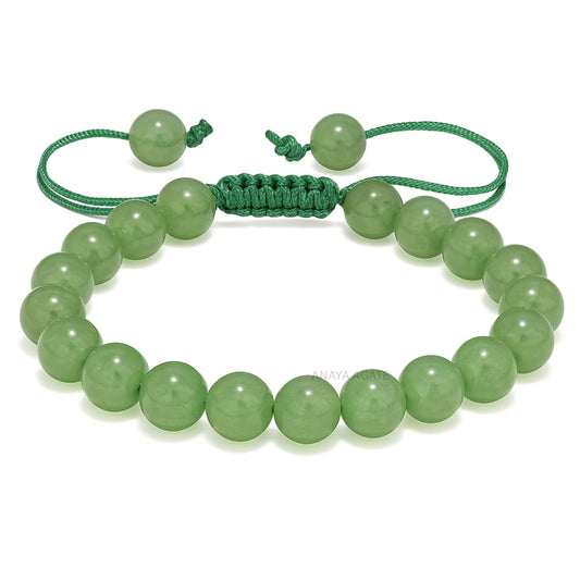 ANAYA AGATE Healing Crystal Bracelet – Chic Gemstone Bracelet for Men and Women – 8mm Round Bead Bracelets for Spiritual Healing, Protection, Positive Energy - Aventurine