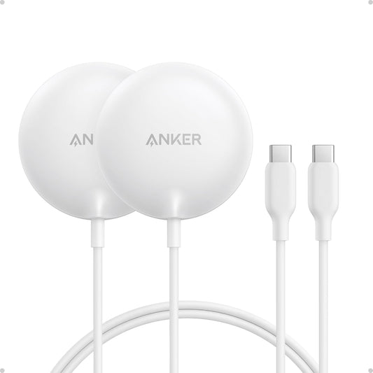 Anker 2-Pack Qi2 15W 17/16/15/14/13 Zolo Magnetic Wireless Charger, Certified MagSafe-Compatible Wireless Charging Pad