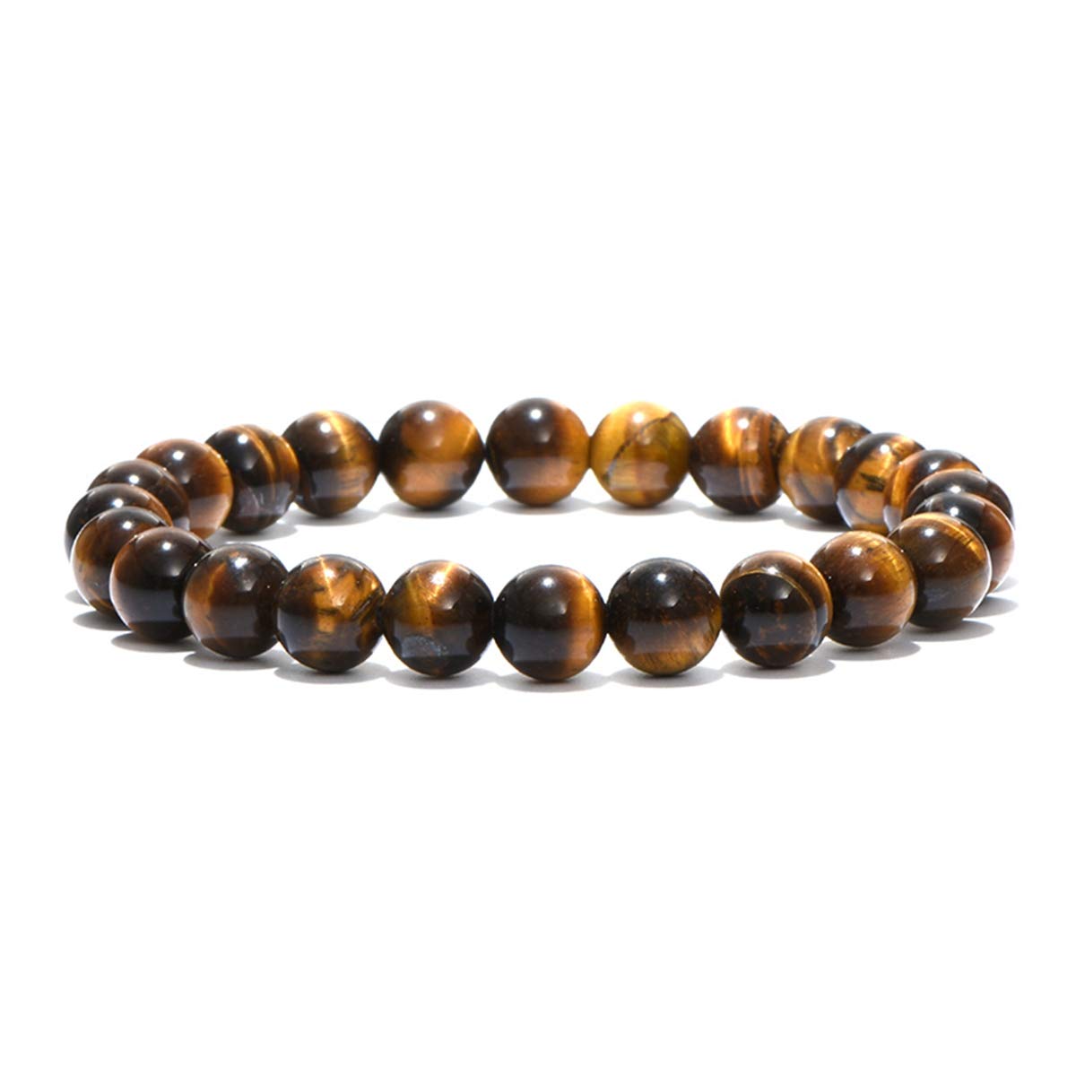 Natural Stone Beads 100pcs 6mm Tiger Eye Round Genuine Real Stone Beading Loose Gemstone Hole Size 1mm DIY Smooth Beads for Bracelet Necklace Earrings Jewelry Making (Tiger Eye, 6mm)
