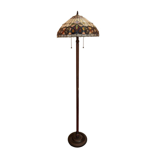 Chloe Lighting 2 Light Floor Lamp, Victorian Tiffany-Style, Dark Bronze, Multicolor, 18in  Wide, Model CH3T353BV18-FL2