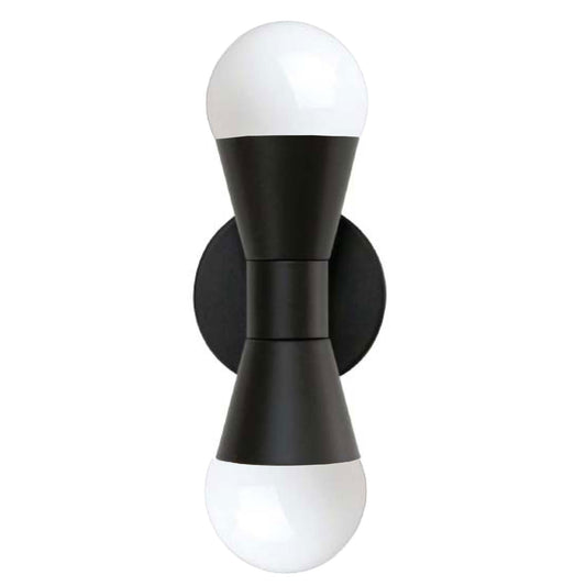 Dainolite 2 Light Wall Sconce Matte Black Incandescent FOR-72W-MB