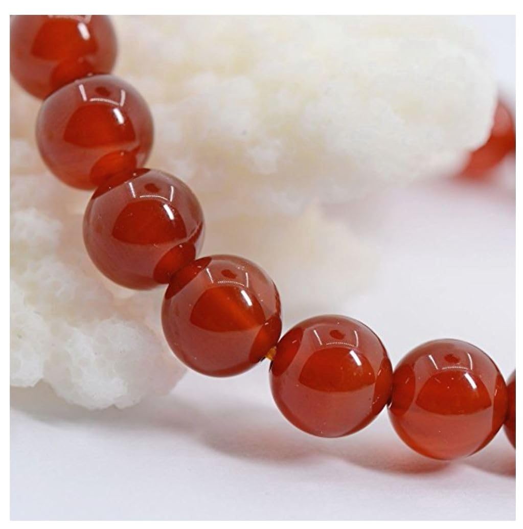 Adabele Real Natural Carnelian Red Agate Bracelet 8 inch Stretch Red Gemstone Beaded Bracelet Chakra Healing Crystal Stone Jewelry Women Mom Gift (Unisex) GB8-C29